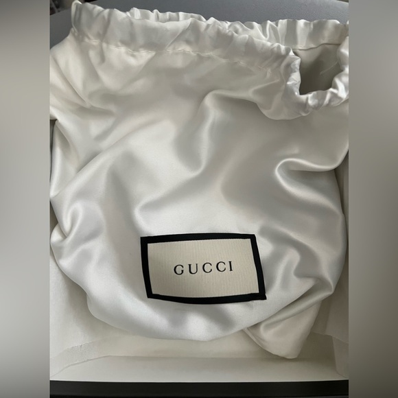 🔥SOLD🔥 GUCCI Thin Black Leather Belt Double G 80 Antique Brass Buckle NEW - Picture 6 of 9